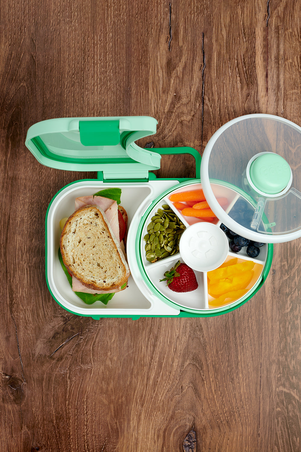 Gobe large snack and meal spinner lunch box