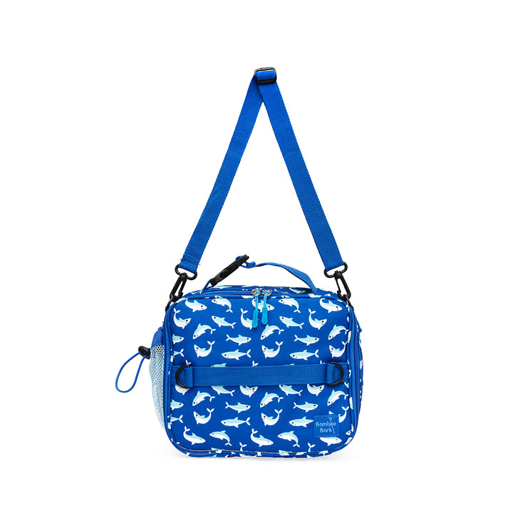 Bamboo Bark Sharks print insulated Lunch Bag with 3 carrying options