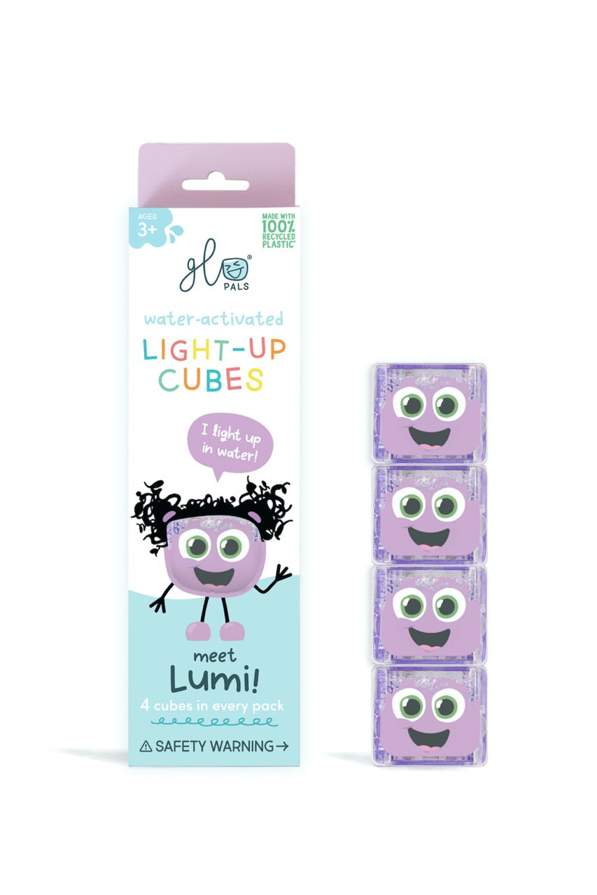 Glo Pals - Light Up Cubes Bath Toys - Lumi - Purple - 4pcs