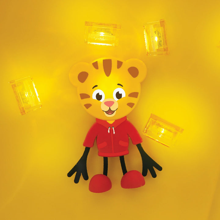 Glo Pals Daniel Tiger Light-Up Bath Toys, Colorful Glow , Safe Water Play, Kids friendly