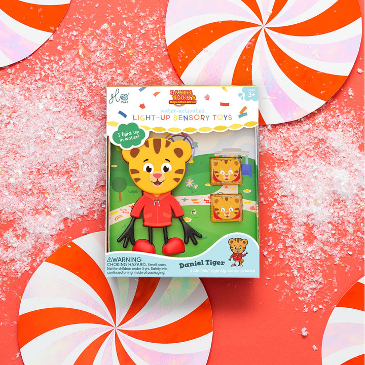 Glo Pals Light-up Daniel Tiger Character With Two Cubes, Colorful Glow , Safe Water Play, Sesame Street Characters