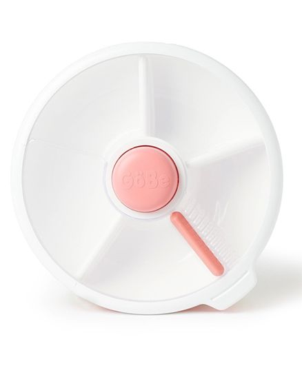 Gobe snack and meal spinner plate - Coral Pink - Large