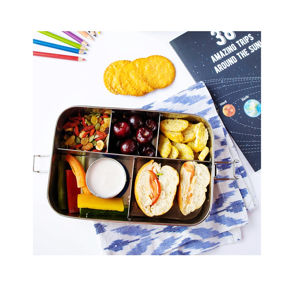 Luriseminger 5 Pack Bento Lunch Box,4 Compartment Snack Containers,Divided  Snack Box,Meal Prep Lunch…See more Luriseminger 5 Pack Bento Lunch Box,4